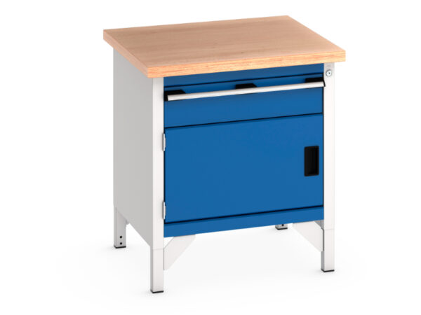 Heavy Duty Storage Bench - Cubio Storage Bench (Mpx) with 1 Drawer / Door. WxDxH: 750X750X840mm Ral 7035/5010 _SKU-41002007.11V