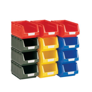 Stackable Parts Bins - Plastic Bin Kit 2004 (Pack of 12). WxDxH: 207X345X165mm Mixed Colours _SKU-02510077