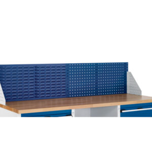 1. 5M Louvre Backpanel for Workbench - End Wing Plates. WxDxH: 1486X332X457mm Ral 7035/5010 _SKU-07002205.11V