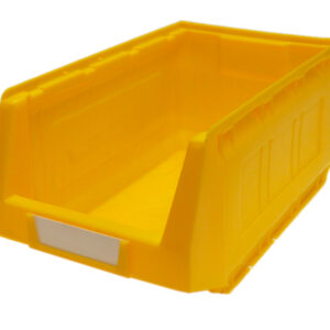 Yellow Stackable Storage Parts Bins - Plastic Bin Kit 2004 (Pack of 12). WxDxH: 207X345X165mm Yellow _SKU-13020412