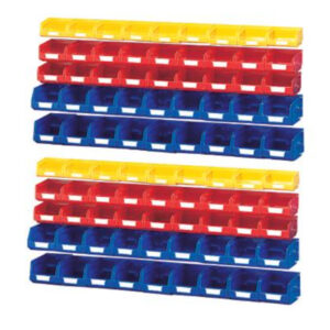 Warehouse Parts Bins - Plastic Bin Kit Mixed (Pack of 90). Mixed Colours _SKU-13031105