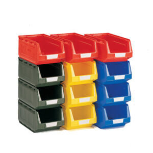 Plastic Part Boxes - Plastic Bin Kit 2005 (Pack of 12). Mixed Colours _SKU-13031183
