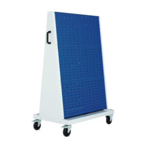 Mobile Parts Storage Bin Trolley - Perfo 6 Panel Trolley with 6 Louvre Panels. WxDxH: 1000X650X1600mm Ral 7035/5010 _SKU-14026028.11