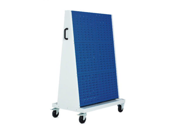 Mobile Parts Storage Bin Trolley - Perfo 6 Panel Trolley with 6 Louvre Panels. WxDxH: 1000X650X1600mm Ral 7035/5010 _SKU-14026028.11