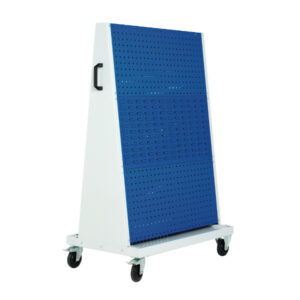 Mobile Tool Storage - Perfo 6 Panel Trolley with 2 Perfo, 2 Louvre Panels. WxDxH: 1000X650X1600 mm Ral 7035/5010 _SKU-14026029.11V