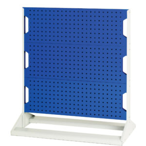Free Standing Tool Pegboard Rack - Perfo Panel Rack Single Sided with 3 Panels. WxDxH: 1000X550X1125mm Ral 7035/5010 _SKU-16917105.11V