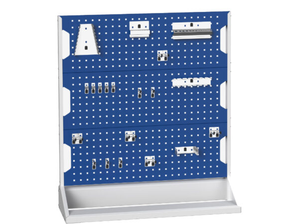 Single Sided Pegboard Rack - Perfo Panel Rack Single Sided And Hook Kit with 3 Panels, 20 Piece Hook Kit. WxDxH: 1000X550X1125mm Ral 7035/5010 _SKU-16917300.11V