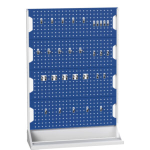 Tool Pegboard Rack - Perfo Panel Rack Single Sided And Hook Kit with 4 Panels, 30 Piece Hook Kit. WxDxH: 1000X550X1450mm Ral 7035/5010 _SKU-16917301.11V