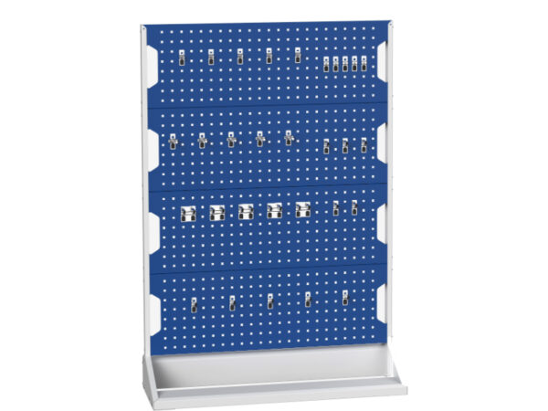 Tool Pegboard Rack - Perfo Panel Rack Single Sided And Hook Kit with 4 Panels, 30 Piece Hook Kit. WxDxH: 1000X550X1450mm Ral 7035/5010 _SKU-16917301.11V