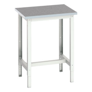 Adjustable Height Workbench - with Lino Worktop. WxDxH: 700X600X780-930mm Ral 7035 _SKU-16921501.16
