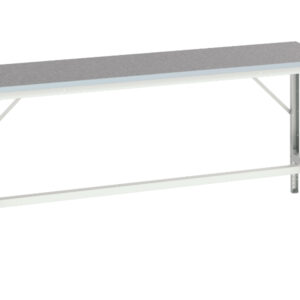 Adjustable Metal Workbench Frame - Verso Adj. Height Framework Bench with Lino Worktop. WxDxH: 2000X600X780-930mm Ral 7035 _SKU-16921507.16