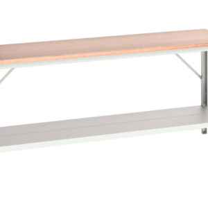 Robust Workbench - Verso Adj. Height Framework Bench with Full Depth Base Shelf And Mpx Top. WxDxH: 2000X600X780-930mm Ral 7035 _SKU-16922006.16