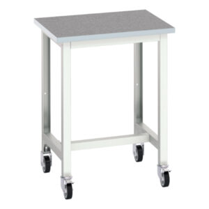 Mobile Workbench with Wheels - Verso Mobile Workstand with Lino Worktop. WxDxH: 700X600X930mm Ral 7035 _SKU-16922101.16