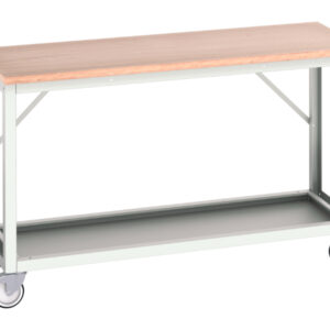 Workbench On Wheels - Verso Mobile Workstand with Multiplex Worktop. WxDxH: 1500X600X930mm Ral 7035 _SKU-16922104.16