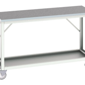 Mobile Workstation - Verso Mobile Workstand with Lino Worktop. WxDxH: 1500X600X930mm Ral 7035 _SKU-16922105.16