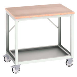 Workbench On Casters - Verso Mobile Workstand with Multiplex Worktop. WxDxH: 1000X800X930mm Ral 7035 _SKU-16922110.16
