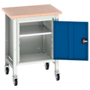 Verso Mobile Workstation - Verso Mobile Workstand with Cupboard And Multiplex Top. WxDxH: 700X600X930mm Ral 7035/5010 _SKU-16922202.11