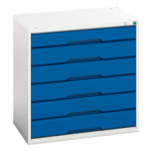 800mm Set of Workshop Drawers - Verso Drawer Cabinet with 6 Drawers. WxDxH: 800X550X800mm Ral 7035/5010 _SKU-16925114.11