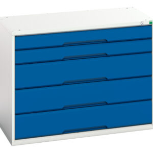 Bott Verso 5 Drawer Cabinet - WxDxH: 1050X550X800mm Ral 7035/5010 _SKU-16925212.11