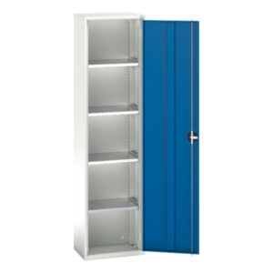 4 Shelve Bott Cupboard - Verso Shelf Cupboard with 4 Shelves. WxDxH: 525X350X2000mm Ral 7035/5010 _SKU-16926019.11
