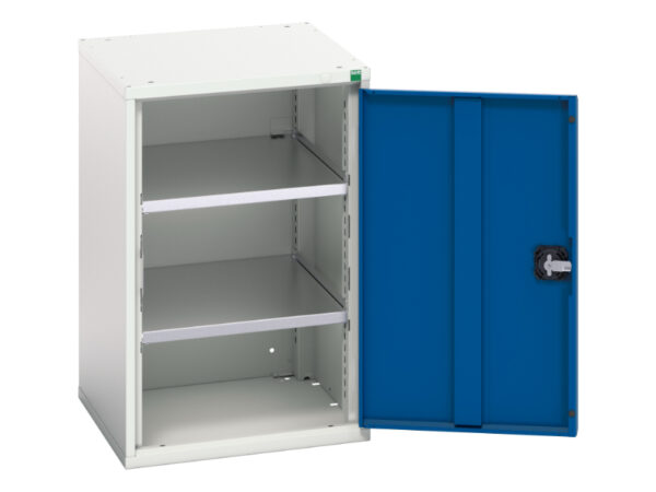 Metal Workshop Cupboard - Verso Shelf Cupboard with 2 Shelves. WxDxH: 525X550X800mm Ral 7035/5010 _SKU-16926038.11