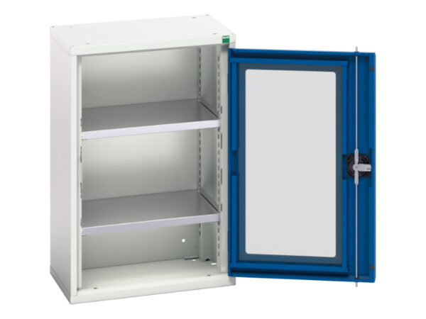 Verso Window Door Cupboard with 2 Shelves - WxDxH: 525X350X800mm Ral 7035/5010 _SKU-16926070.11