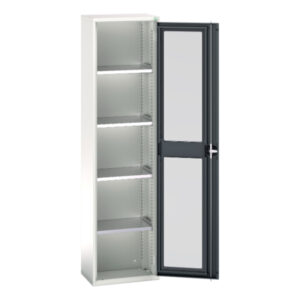Verso Window Door Cupboard with 4 Shelves. WxDxH: 525X350X2000mm Ral 7035/7016 _SKU-16926073.19