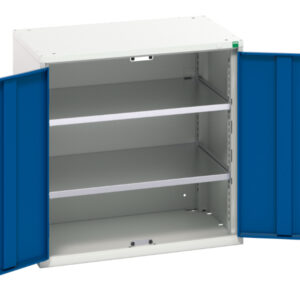 Industrial Lockable Cupboard - Verso Shelf Cupboard with 2 Shelves. WxDxH: 800X550X800mm Ral 7035/5010 _SKU-16926138.11
