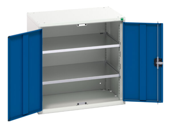 Industrial Lockable Cupboard - Verso Shelf Cupboard with 2 Shelves. WxDxH: 800X550X800mm Ral 7035/5010 _SKU-16926138.11