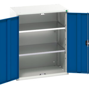 Verso Shelf Cupboard - Verso Shelf Cupboard with 2 Shelves. WxDxH: 800X550X1000mm Ral 7035/5010 _SKU-16926159.11