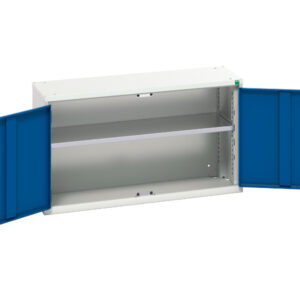 Metal Cupboards for Workshop - Verso Wall / Shelf Cupboard with 1 Shelf. WxDxH: 1050X350X600mm Ral 7035/5010 _SKU-16926202.11