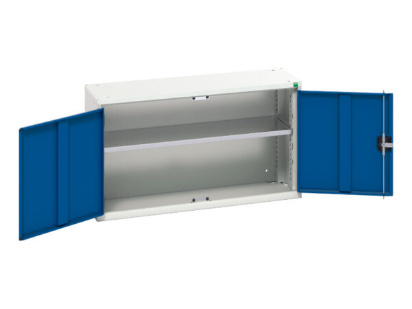Metal Cupboards for Workshop - Verso Wall / Shelf Cupboard with 1 Shelf. WxDxH: 1050X350X600mm Ral 7035/5010 _SKU-16926202.11