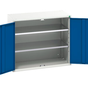 Metal Cupboard with 2 Shelves - Verso Shelf Cupboard. WxDxH: 1050X550X900mm Ral 7035/5010 _SKU-16926247.11