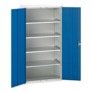 Verso Shelf Cabinet with 4 Shelves - WxDxH: 1050X550X2000mm Ral 7035/5010 _SKU-16926267.11