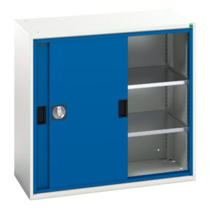 Verso Sliding Door Cupboard with 2 Shelves. WxDxH: 1050X550X1000mm Ral 7035/5010 _SKU-16926280.11