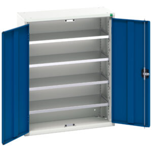 Parts Storage Bins Cabinet - Verso Bin Cupboard with 4 Shelves, 20 Bins. WxDxH: 800X350X1000mm Ral 7035/5010 _SKU-16926400.11