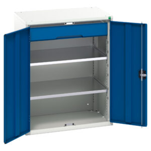 Verso Kitted Cupboard with 2 Shelves - 1 Drawer. WxDxH: 800X550X1000mm Ral 7035/5010 _SKU-16926452.11