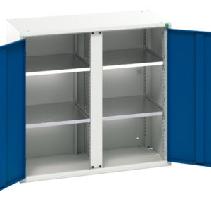 Verso Kitted Cupboard with 4 Shelves - WxDxH: 1050X550X1000mm Ral 7035/5010 _SKU-16926555.11