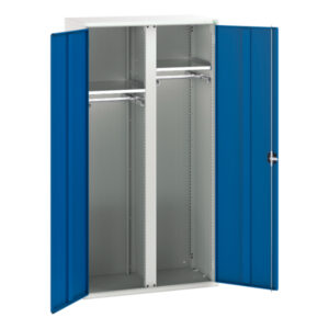 Large Cupboard And Drawers - Verso Kitted Cupboard with 2 Shelves, 2 Rail. WxDxH: 1050X550X2000mm Ral 7035/5010 _SKU-16926578.11