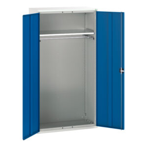 Verso Kitted Cupboard with 1 Shelf, 1 Rail. WxDxH: 1050X550X2000mm Ral 7035/5010 _SKU-16926584.11