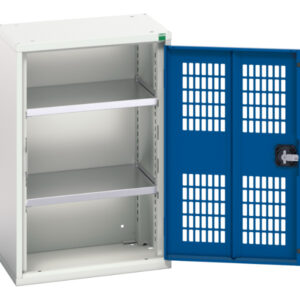 Verso Ventilated Door Cupboard with 2 Shelves - WxDxH: 525X350X800mm Ral 7035/5010 _SKU-16926710.11