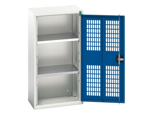 Cheap Mesh Door Cupboard - Verso Ventilated Door Cupboard with 2 Shelves. WxDxH: 525X350X1000mm Ral 7035/5010 _SKU-16926712.11