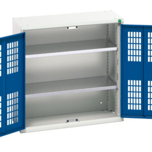 Cheap Mesh Door Cabinet - Verso Ventilated Door Cupboard with 2 Shelves. WxDxH: 800X350X800mm Ral 7035/5010 _SKU-16926730.11