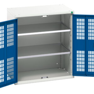 Bott Mesh Cabinet - Verso Ventilated Door Cupboard with 2 Shelves. WxDxH: 800X550X900mm Ral 7035/5010 _SKU-16926741.11