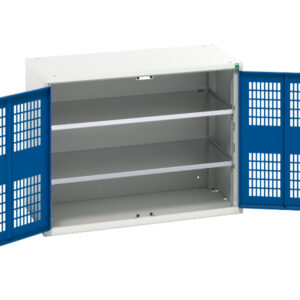 Verso Mesh Door Cupboard - with 2 Shelves. WxDxH: 1050X550X800mm Ral 7035/5010 _SKU-16926760.11