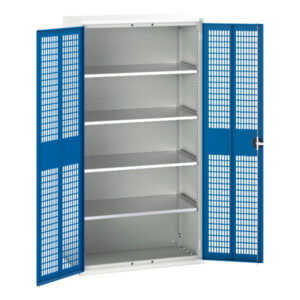Verso Ventilated Door Cupboard with 4 Shelves. WxDxH: 1050X550X2000mm Ral 7035/5010 _SKU-16926770.11