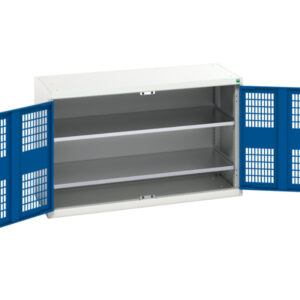 Verso Ventilated Door Cupboard with 2 Shelves. WxDxH: 1300X550X800mm Ral 7035/5010 _SKU-16926780.11