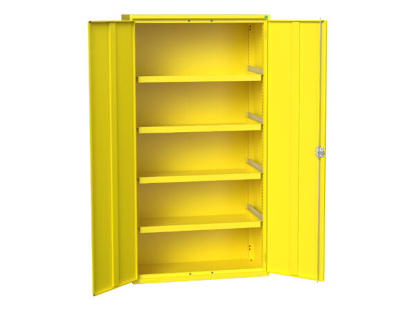 Large Coshh Cabinet - Verso Hazardous Substance Cupboard with 4 Trays. WxDxH: 1050X550X2000mm Ral 1023 _SKU-16926796. 12