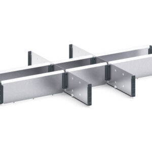 Metal Drawers Splitters for Bott Verso Cabinets - Verso Adjustable Metal Divider Kit 9 Compartment for Cabinet - WxDxH: 800X550X100/125mm Galvanised Steel _SKU-16926822.51
