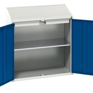 Bott Lectern Cupboard - Verso Economy Lectern with 1 Shelf, 2 Drawers. WxDxH: 1050X550X1130mm Ral 7035/5010 _SKU-16929212.11